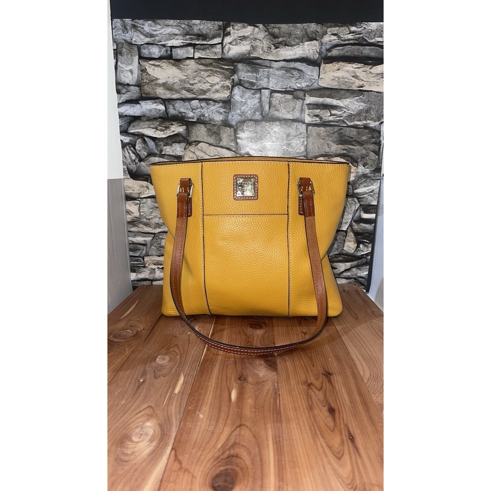 Dooney & Bourke Purse Tote Pebble Grain Small Lexington Shopper Yellow/Dandelion